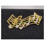 Vtg Gold-Tone Musical Staff Notes
