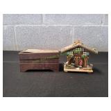 Vtg Bavarian Weather House w/ Trinket Box