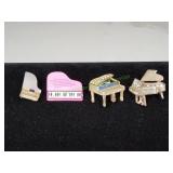 (4) Vtg Baby Grand Piano Brooches / Pins