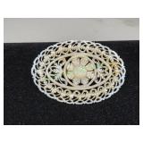 Vtg Carved Celluloid Filigree Brooch