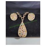 Sarah Coventry Confetti Teardrop Necklace Set
