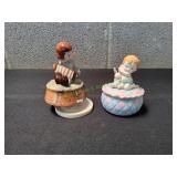 Musical Girl Figurine w/ Baby Trinket Box