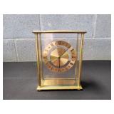 Vtg Hamilton Swiss Brass Mantel Clock