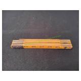 Vtg Yellow Folding Wood Ruler