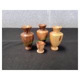 Handcrafted Turned Wood Vases from Jerusalem