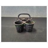Vtg Cast Iron 4-Cup Holder for Tealights or