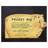 Vtg Pocket Pig Savings Card