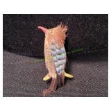 Vtg Handcrafted Guira Cuckoo Bird Brooch