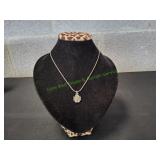 Vtg Silver-Tone Yin-Yang Flower Pendant