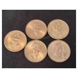 (5) Presidential Dollar Coins