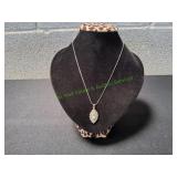 Vtg Marquise Rhinestone Pendant Necklace