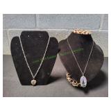 (2) Sterling Silver Hoffman Handpainted Pendants