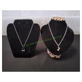 (2) Musical Note Pendant Necklaces