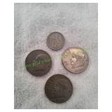 (3) 1971 Mexican One Peso & (1) 5 Centavos