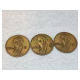 (3) George Washington 1st President Medallions