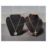(1)Moses w/ 10 Commandments & (1)Cross Pendants
