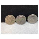 (3) 1979 Susan B Anthony Dollar Coins