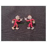Pair of Vtg Reddy Kilowatt Screw Back Earrings