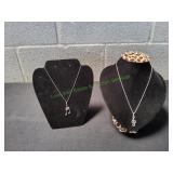 (2) Musical Note Pendant Necklaces