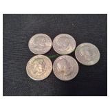 (5) 1979 Susan B Anthony Dollar Coins
