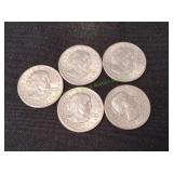 (5) 1979 Susan B Anthony Dollar Coins
