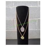 (1) John 3:16 & (1) Pastel Green Flower Pendants