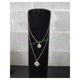 (2) Silver Pendant Necklaces