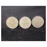 (3) British Half Crown Coins