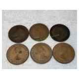 (6) United Kingdom One Pennies