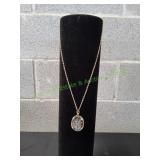 Vtg Lily of the Valley Carved Glass Pendant