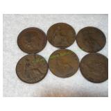 (6) United Kingdom One Pennies