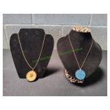 Iridescent Glass & (1) Wooden Pinecone Pendants