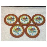 (5)Margaritaville Resort Casino $5 Promo Chips