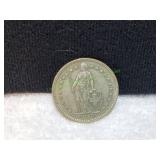 1961 Swiss 2 Francs Coin