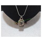 Silver-Tone Praying Hands w/ Psalm 37:24 Pendants