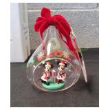 Disney Santa Mickey & Minnie Glass Ornament