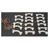 (17) Hexagonal White Milk Glass Drawer Pulls