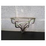 Vtg Metal Wall Mounted Glass Shelf