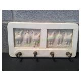 Vtg Wall-Mounted Embossed Ceramic Rooster Hook