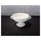 Vtg White Milk Glass Footed Compote