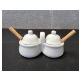 Houston Harvest Double Ceramic Condiment Jars