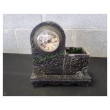 Vtg Decorative Desk Organizer w/ Clock