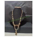 Vtg Multi-Stand Gold-Tone Necklace