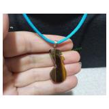 Vtg Tiger Eye Pendant