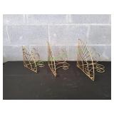 (3) Gold-Tone Metal Corner Shelves