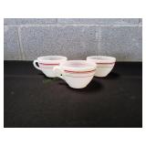 (3) Vtg Termocrisa Milk Glass Teacups