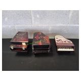 (3) Vtg Grand Piano Jewelry Boxes