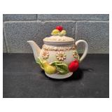 Vtg Fred Roberts Fruit & Daisy Ceramic Teapot