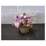 Small Wicker Basket w/ Faux Flowers