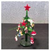 6" Mini Hand Blown Christmas Tree w/ Ornaments